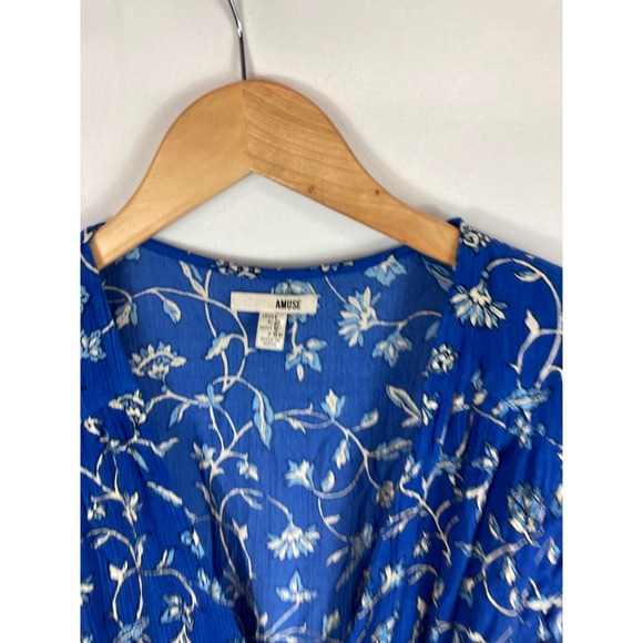Amuse Society Maci Wrap Dress Blue Size Large - Picture 5 of 8
